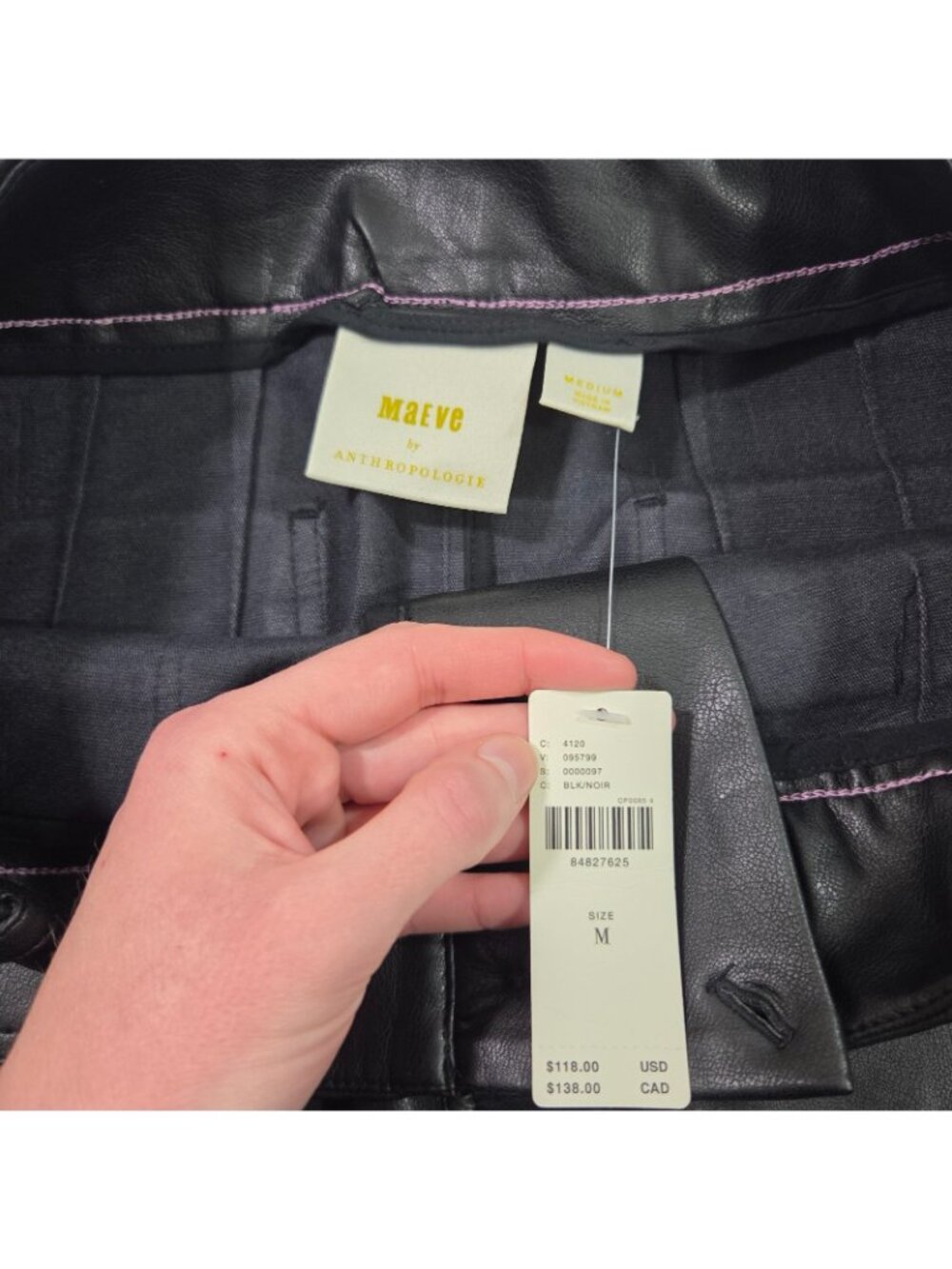 NWT Anthropologie Maeve The Colette Faux-Leather Mini Skirt Black Size Medium - Picture 4 of 6